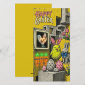 Carte Rétro Joyeuses Pâques (Devant / Derrière)