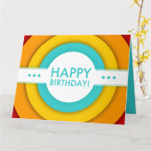 Carte rétro joyeux anniversaire (Fleur jaune)