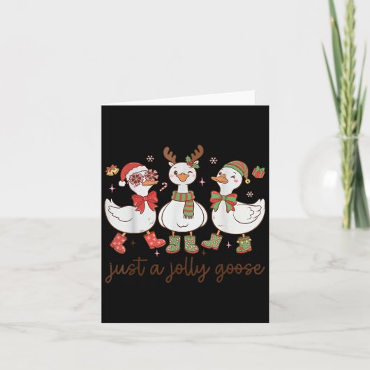 Carte Retro Just A Jolly Goose Satan Christmas Holiday C (Devant)