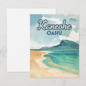 Carte Rétro Kaneohe Sandbar Oahu Hawaii (Devant / Derrière)