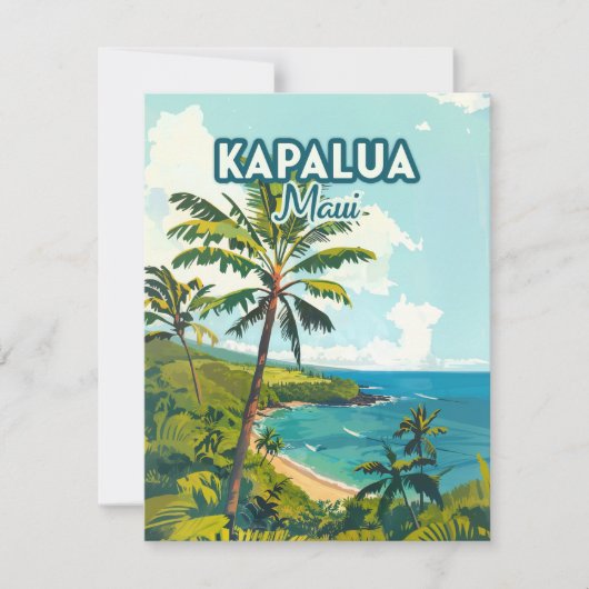 Carte Rétro Kapalua Maui Hawaii Bay Beach Vacances (Devant)