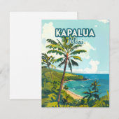 Carte Rétro Kapalua Maui Hawaii Bay Beach Vacances (Devant / Derrière)
