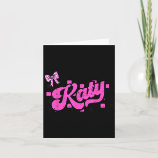 Carte Rétro Katy à Carreaux Coquette Nœud Papillon 