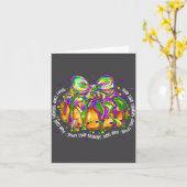 Carte Retro King Cake Coquette Bow Beads Happy Mardi Gra (Fleur jaune)