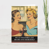 Carte Retro les années 50, ivre et désordonné, dit (Devant)