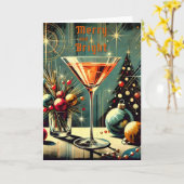 Carte Retro les années 50 Merry & Bright Christmas Marti (Fleur jaune)