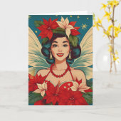 Carte Retro les années 50 Tropical Christmas Pin-Up Beau (Fleur jaune)