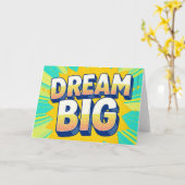 Carte Retro lettering dream big text (Fleur jaune)