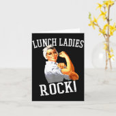 Carte Retro Lunch Ladies Rock Cafeteria Worker Funny Lun (Fleur jaune)