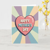 Carte Rétro "Maman la plus douce" Burst (Fleur jaune)
