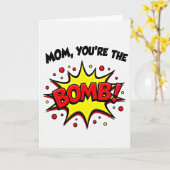 Carte Rétro Maman T'es La Bombe (Fleur jaune)