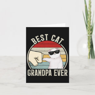 Carte Retro Meilleur Grand-Père Chat Jamais Amusant Fist