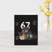 Carte Retro Meme 67 Six Seven 6 7 Cat Ramen Japanese Kaw (Fleur jaune)
