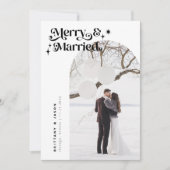 Carte Retro Merry & Married Photo Holiday (Devant)