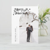 Carte Retro Merry & Married Photo Holiday (Debout devant)
