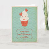 Carte Rétro Mignon Gâteau Fun Mari Saint Valentin (Devant)