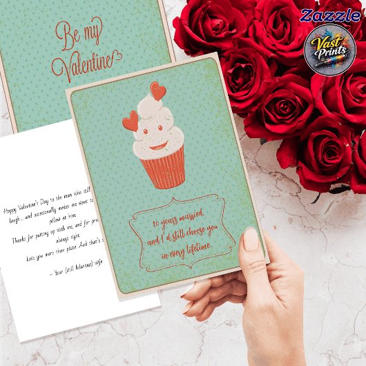 Carte Rétro Mignon Gâteau Fun Mari Saint Valentin