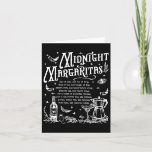 Carte Rétro Minuit Margaritas Funny Halloween magique
