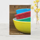 Carte rétro mixer les bols sur l'anniversaire de bois (Fleur jaune)