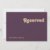 Carte Rétro moderne | Symbole réservé pourpre foncé (Devant)