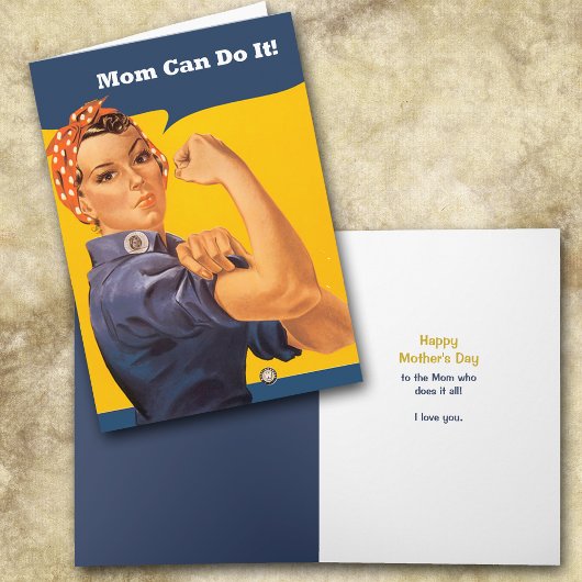 Carte Retro Mom Can Do It Mother's Day Card