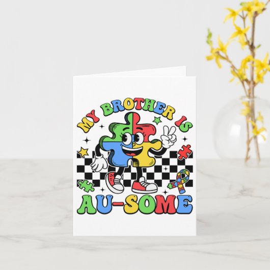 Carte Retro Mon Frère Est Une Magnifique Sensibilisation (Fleur jaune)