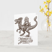 Carte Retro Mongo Is Appalled Princess Cat Riding Dinosa (Fleur jaune)