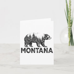 Carte Retro Montana Grizzly Oear Nature Randonnée Campin