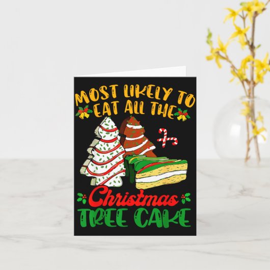 Carte Retro Most Likely To Eat All The Christmas Tree Ca (Fleur jaune)