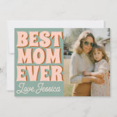 Carte Retro Mothers Day Photo bleu rose (Devant)
