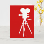 Carte Retro Movie Camera Silhouette (Fleur jaune)