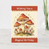 Carte Retro Mushrooms | Vintage Birthday (Devant)