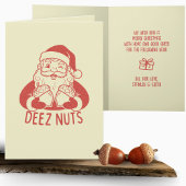Carte Retro Naughty Père Noël Deez Nuts Drôle Noël