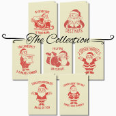 Carte Retro Naughty Père Noël Deez Nuts Drôle Noël