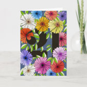 Carte Retro Navy Blue Personnalisé 21e anniversaire Flor (Devant)
