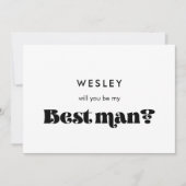 Carte rétro noir et blanc pour témoin de mariage (Devant)