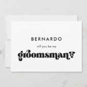 Carte rétro noir et blanc pour témoin de mariage (Devant)