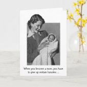 Carte Retro - Nouvelle Maman - Renoncez Aux Luxes, (Fleur jaune)