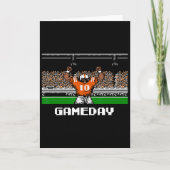 Carte Retro Orange And White Footbyll Gameday 8 Bit Vide (Devant)