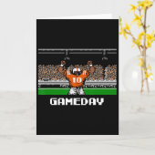Carte Retro Orange And White Footbyll Gameday 8 Bit Vide (Fleur jaune)