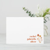 Carte Retro Orange Champignons personnalisée Mitzv (Debout devant)