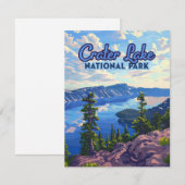 Carte rétro Oregon du Parc national du lac Crater (Devant / Derrière)