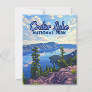 Carte rétro Oregon du Parc national du lac Crater