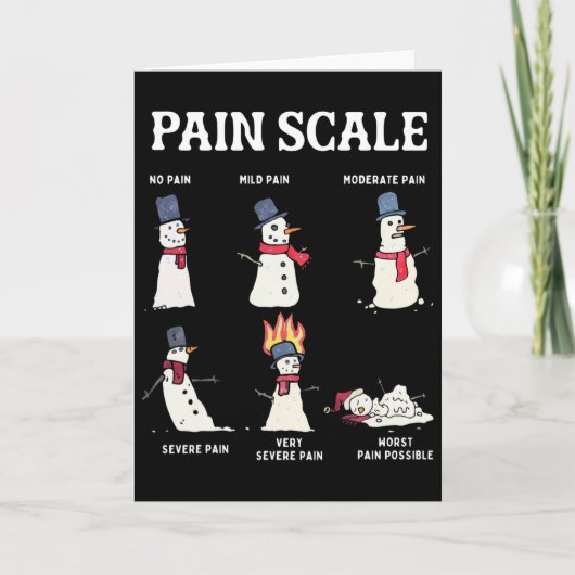 Carte Retro Pain Scale Snowman Trauma Nurse Christmas Nu (Devant)