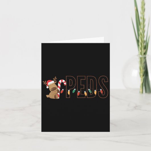 Carte Retro Pediatrics Christmas Lights Reindeer Peds Nu (Devant)