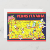 Carte Retro Pennsylvania (Devant / Derrière)