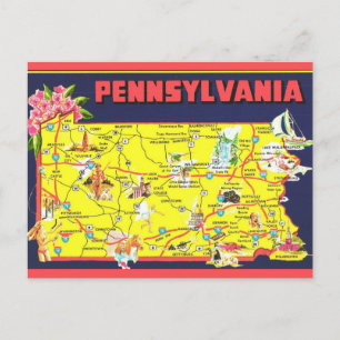 Carte Retro Pennsylvania