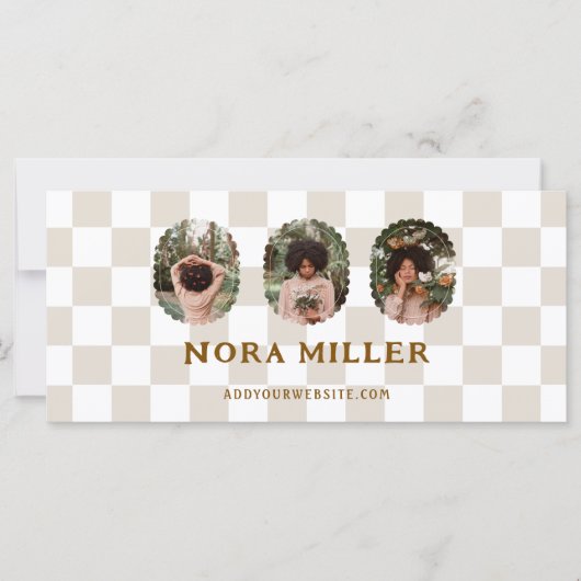 Carte Retro Photo À damiers Motif Certificat cadeau (Devant)