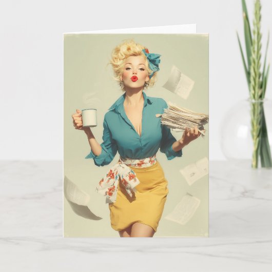 Carte Retro Pin-Up Office Chic (Devant)