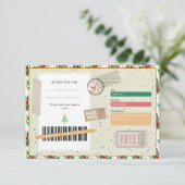 Carte Retro Pine Branches Christmas Ticket Gift Coupon (Debout devant)